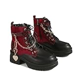 NICO×ASH Women's Goth Ankle Boots Heart Chain Platform...