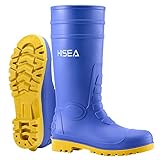 HISEA Men's Steel Toe Rubber Boots PVC Rain...