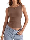 Eachyes Womens Boat Neck Tank Tops Sleeveless Slim Fit...