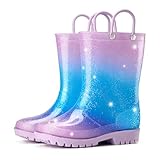 HISEA Kids Rain Boots Glitter for Toddler Boys Girls,...