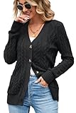 Fall Cardigans for Women 2026 Chunky Cable Knit Button...
