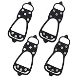 BESTonZON 2 Pairs Ice Cleats Snow Grippers with 8 Teeth...