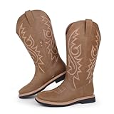 Hawkwell Women's Cowboy Cowgirl Boots Square Toe Side...