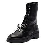 Tang'scuisins Women's Rhinestone Bow Combat Ankle Boots...