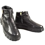 Casadei Women's Black Leather Ankle Booties with Lamb...