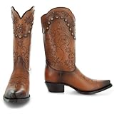 Soto Boots Womens Zippered Burnished Cowgirl Botos...