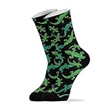 Lizard Black Pattern Crew Socks for Women Men Long...