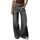 Mzkdieey Womens Wide Leg Jeans High Waisted Baggy...