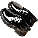 NCCDM Mens Waterproof Patent Leather Ankle Boots,...