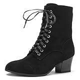 Pixoecuty Women's Victorian Ankle Boots Lace UP Boots...