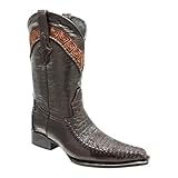 Men’s White Diamonds Brown Woven Bull Neck Cowboy...