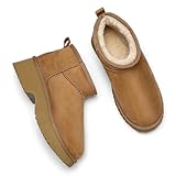 DOBOLIN Womens Winter Snow Boots, Genuine Suede...