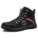 DONRRNDK Men's Handmade Leather Waterproof Work Ankle...