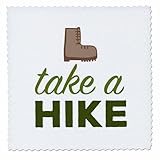 3dRose Take a Hike, Picture of Hiking Boots with Green...