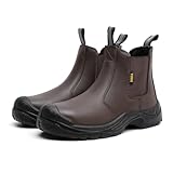 DRKA Men's Chelsea Steel Toe Work Boots – Waterproof,...