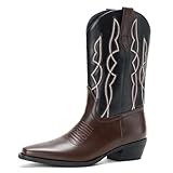 Cozivwaiy Black Women’s Cowboy Boots Patchwork Suede...