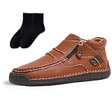 Men's Leather Driving Moccasins - Slip-On Boots for...