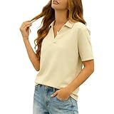 Womens V Neck Golf Shirts Short Sleeve Collared Tops...