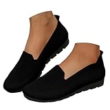 Women's Knit Flat Loafer Shoes Mid Wedge Woven...