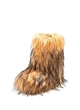 IXU Women's Faux Fur Boot Furry Fluffy Round Toe Suede...