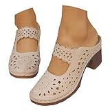 ZSpzx Women Leather Heeled Sandals Platforms Ankle...