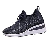 Wabkderpu Womens Rhinestone Shoes Mesh Slip On...