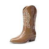 DREAM PAIRS Women's Cowboy Boots Mid Calf Cowgirl Boots...