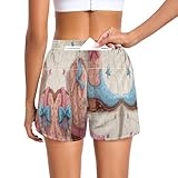 QUGRL Women's Running Shorts Cowgirl Boot Stars and...