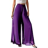 Dovidovi Women's Chiffon Wide Leg Palazzo Pants High...