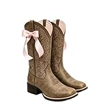 FOFOQUEI Western Cowgirl Boots for Women Mid Calf...