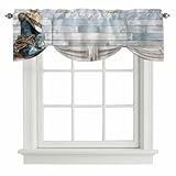 JuBOUPEN Tie Up Curtain Valance 54'x18',Western Cowboy...