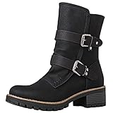 GLOBALWIN Lace up Mid Calf Motorcycle Fashion Festival...