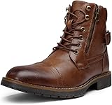 Vostey Men's Casual Dress Boots - Brown Motorcycle...