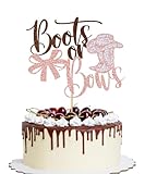 YQLXDHBD Boots or Bows Cake Topper,Glitter Boy Girl...