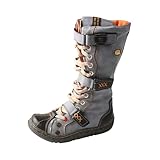 TMA EYES Women's Leather Knee High Winter Boots Flat...