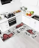 Farmhouse Kitchen Rugs Set of 2 Pastoral Landscape...