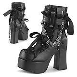 Women’s Lace Platform Boots Sexy Goth Lace Up Zipper...