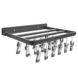 ARTIBETTER Wall Mounted Laundry Hanger with 26 Clips,...