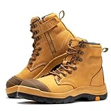 ROCKROOSTER Work Boots for Men, steel toe, 6 inch, Side...