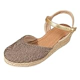 Women Platforms Wedge Sandals Leather Lace Chunky Heels...