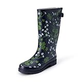 Amazon Essentials Women's Tall Rain Boot, Navy Floral,...