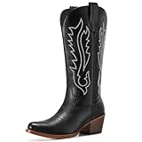 Rollda Cowboy Boots for Women, Cowgirl Boots Mid Calf,...