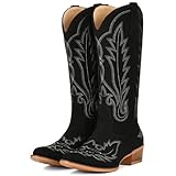 Fioralie Suede Cowboy Boots for Women Classic...