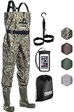 Foxelli Chest Waders – Waterproof 2-ply Nylon/PVC...
