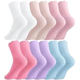 Jspupifip 6 Pairs Kids Girls Pink White Crew Athletic...