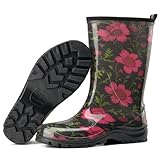 HISEA Women's Garden Boots, Upgraded Wide Round Toe Mid...