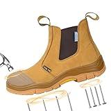 BOIWANMA Work boots for men, Steel Toe,...