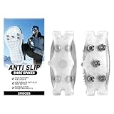 Ice Cleats, 2 Pieces Universal Non-Slip Portable Winter...