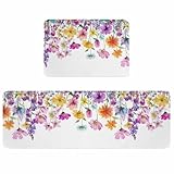 Yaiikkvbaa Pink Flowers Kitchen Rugs and Mats Non Slip...