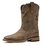 MacePhenoMelon Cowboy Boots For Men Square Toe Brown...